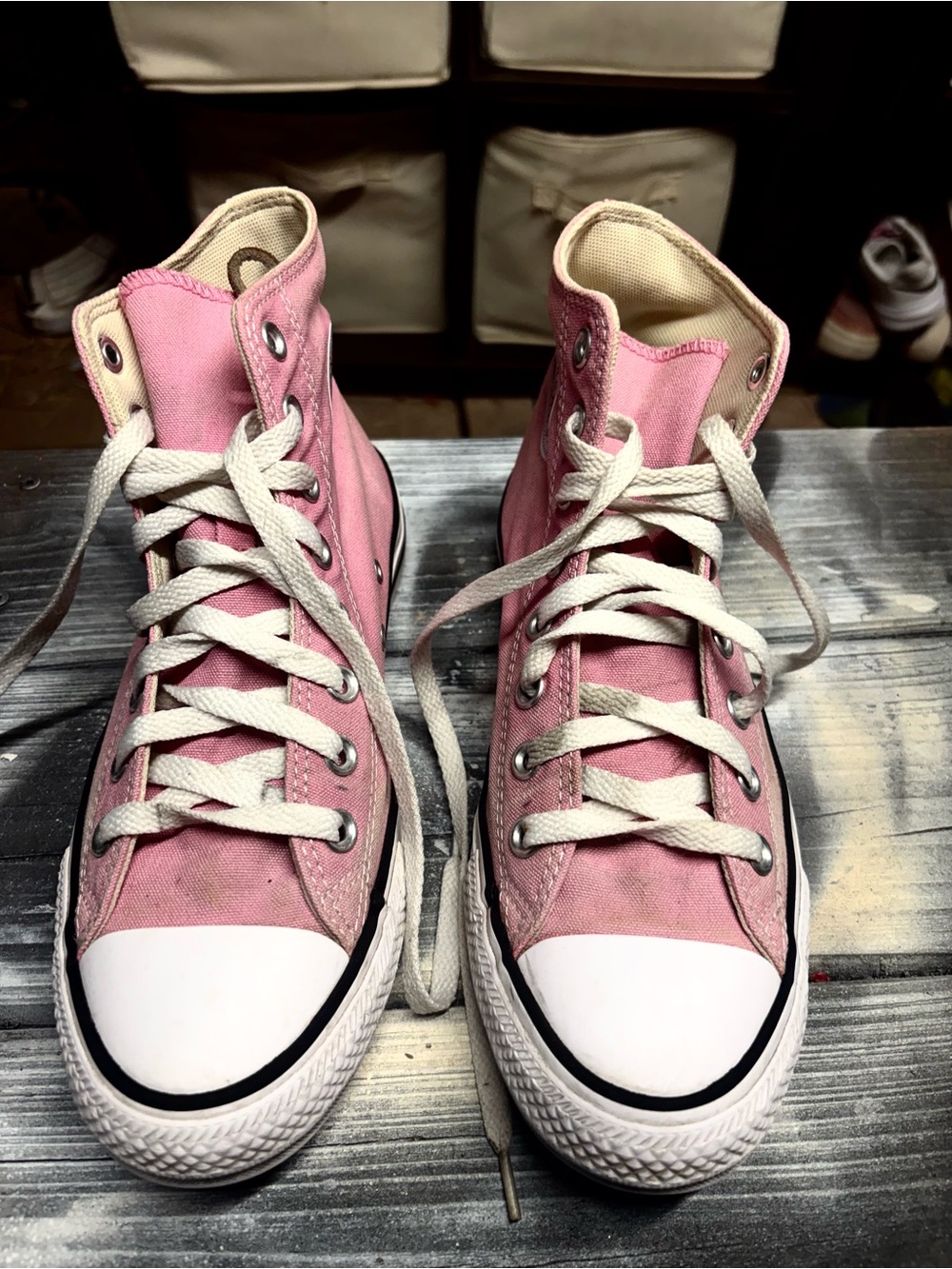 Pink Converse high top sneakers in US womens 9 #hightop #classic